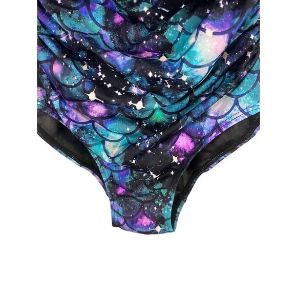 Torrid Swim Women 1X Blue Mermaid Fairy Whimsical Tropical Mythical Celestial - Picture 10 of 16